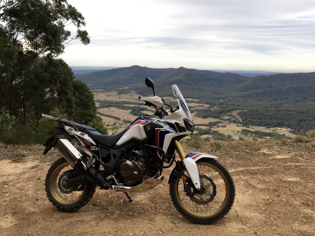 Africa Twin overlooking Mulbring